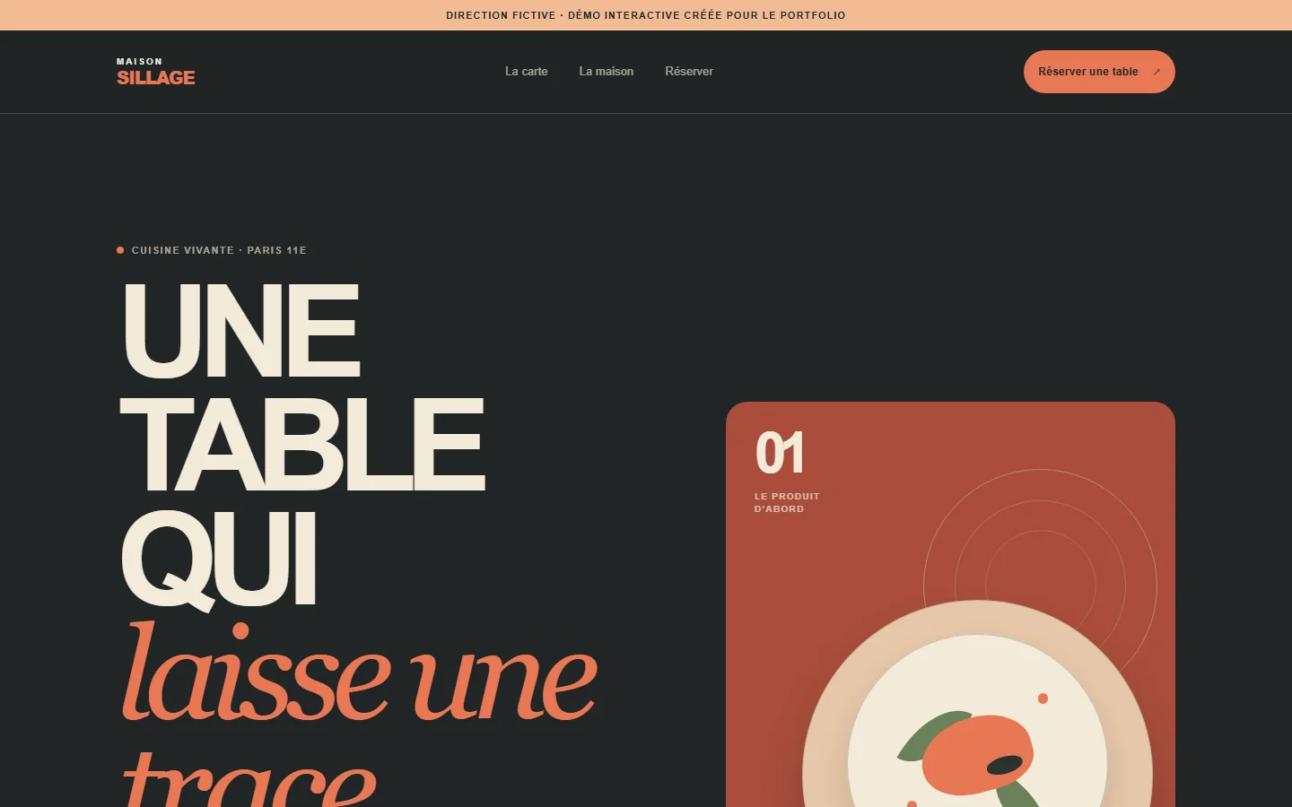 Page d’accueil du prototype Maison Sillage
